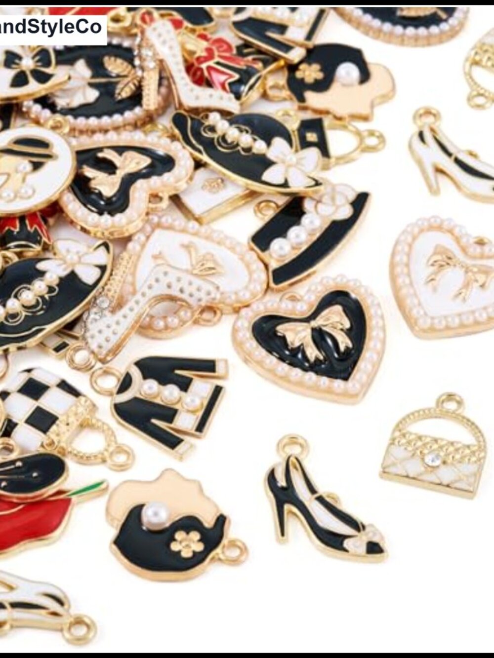 40pc Alloy Enamel Charms Mixed Shapes DIY Bracelet Earring Necklace Jewelry